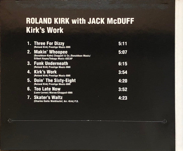 Roland Kirk With Brother Jack McDuff - Kirk's Work (tweedehands CD) - Velvet Music