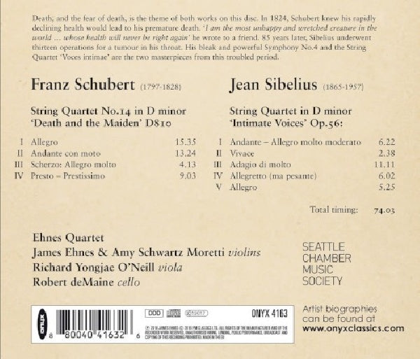 Ehnes Quartet - Schubert: Death and the Maiden / Sibelius: Intimate Voices (CD)