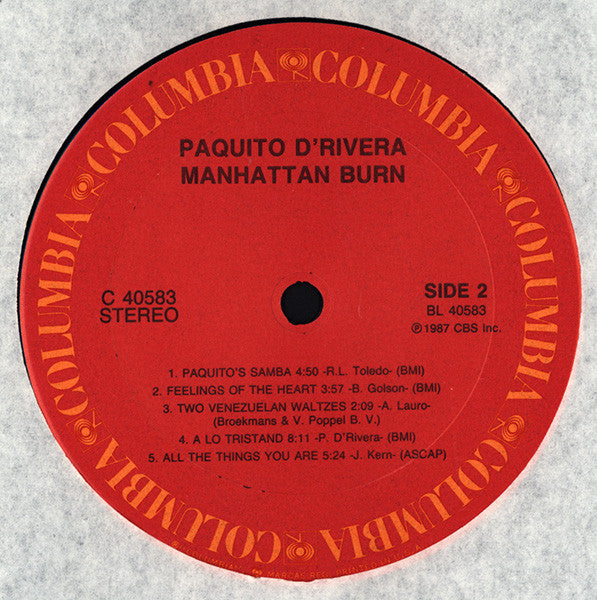 Paquito D'Rivera - Manhattan Burn (tweedehands LP)