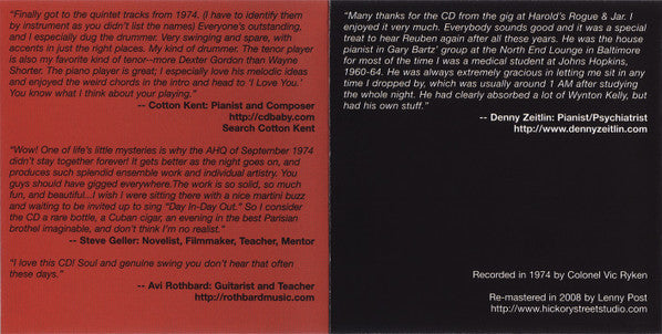 Allen Houser Quintet &amp; Sextet - Live 1974 (secondhand CD)