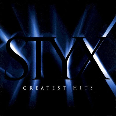 CD van Styx met de beste hits, inclusief 16 nummers, in een albumhoes met bandfoto en albumtitel.