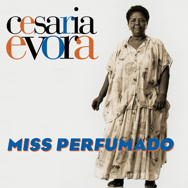 Vinyl LP van Cesaria Evora - Miss Perfumado met albumkunst op de voorkant in heldere kleuren.