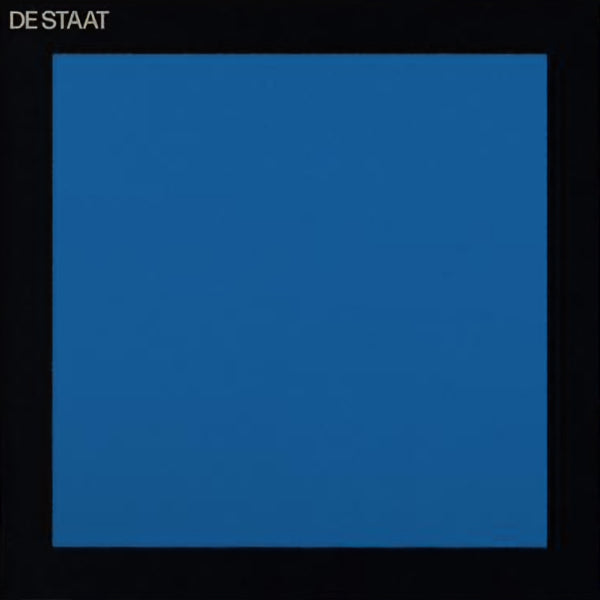 Afbeelding van de 12-inch maxi-single "Blue" van De Staat met zwart en blauw ontwerp op de cover.