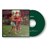 CD van Elbow met de albumtitel Flying Dream 1, albumhoes met abstract kunstwerk en bandnaam op de voorkant