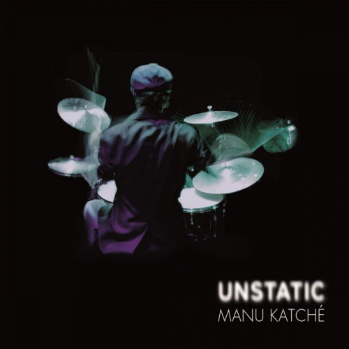 Manu Katche Unstatic CD met albumhoes en artwork, zwart-wit ontwerp met artiestenfoto op de voorkant