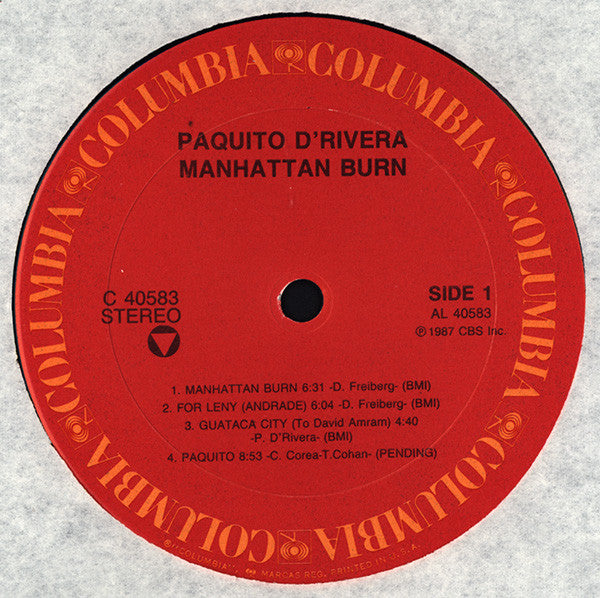 Paquito D'Rivera - Manhattan Burn (tweedehands LP)