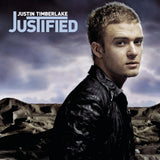 Vinyl LP van Justin Timberlake - Justified, zwart platendraaier met albumhoes op de afbeelding