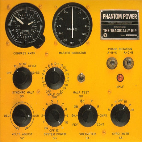 CD van Tragically Hip met de titel Phantom Power, toont de albumhoes met bandfoto en titel op de voorkant