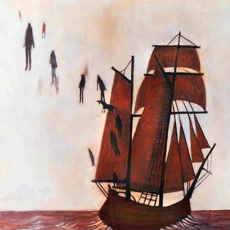CD van The Decemberists met de albumtitel Castaways and Cutouts, zichtbaar in de afbeelding.