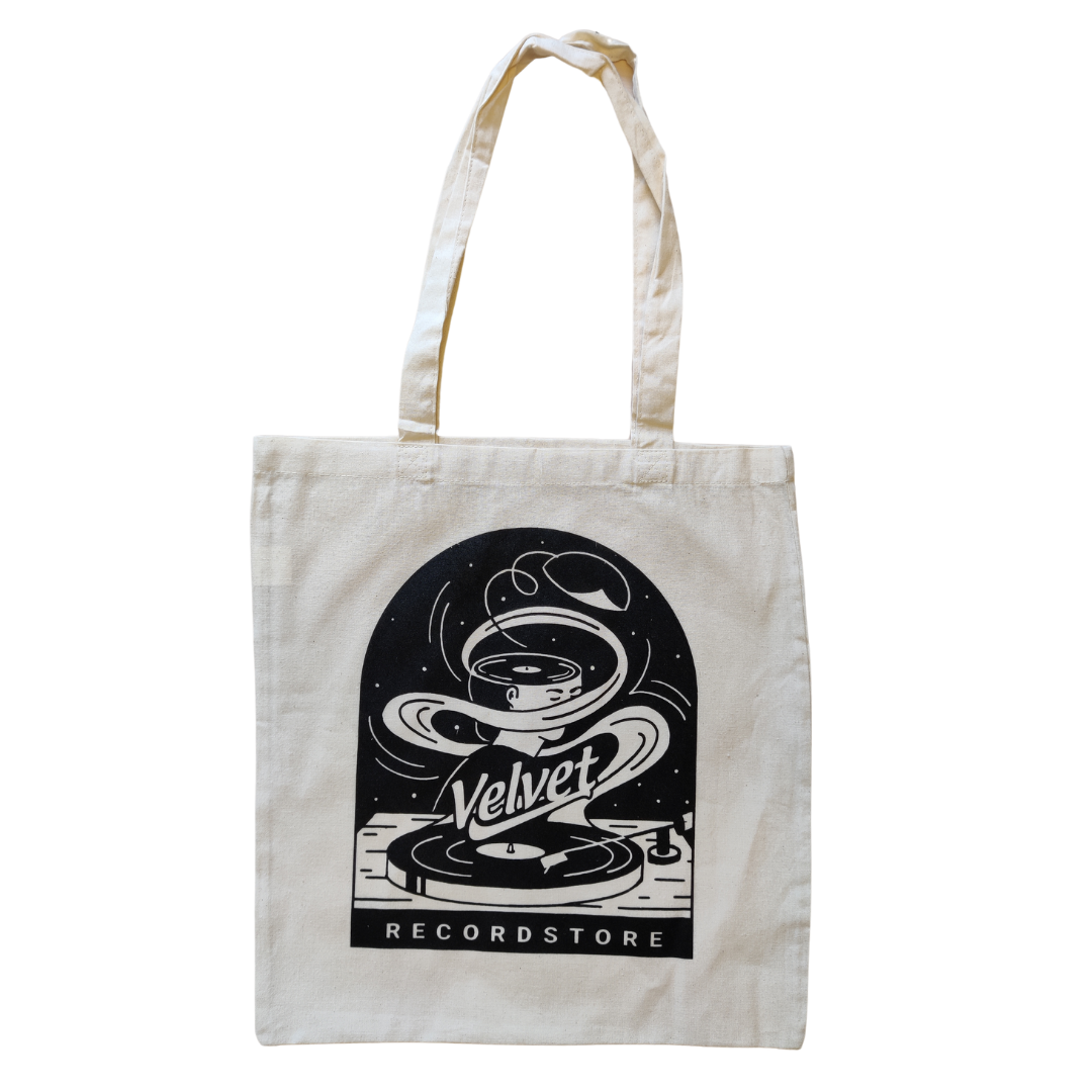 Velvet Linnen Tas - Play Your Records | Black & White (Merchandise)
