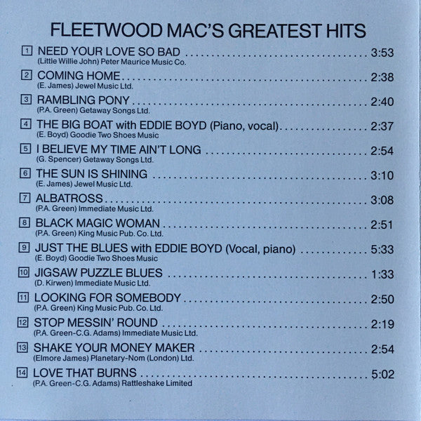 Fleetwood Mac - Fleetwood Mac's Greatest Hits (tweedehands CD)