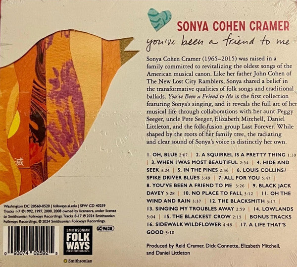 Sonya Cohen Cramer - You've Been a Friend to Me (CD) - Velvet Music